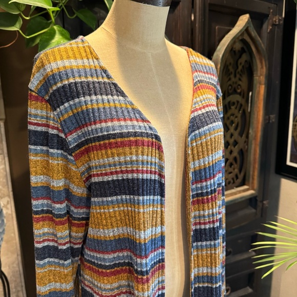 Nikki ribbed stripe duster cardigan plus size - Picture 11 of 12